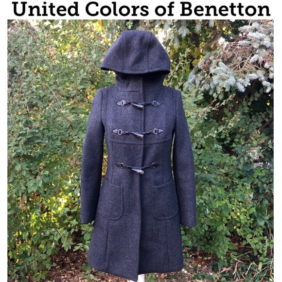 United Colors Of Benetton Jackets & Blazers - Wool Blend Coat-United Colors of Benetton-Charcoal